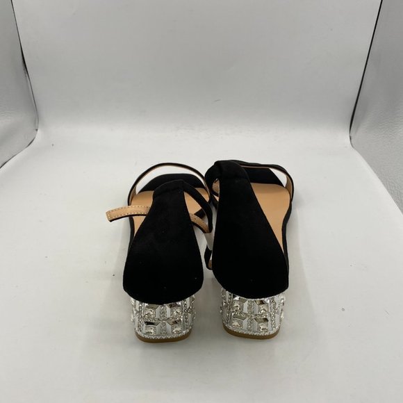 XYD black open toe chunky sandals ankle strap heels pumps - Picture 4 of 7